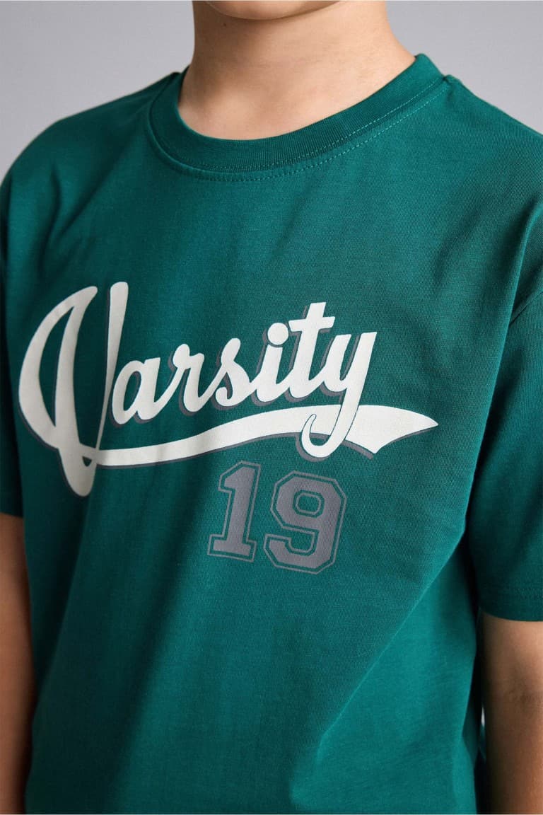 Printed T-Shirt Sweatpants 2-Pack Green Set Boys