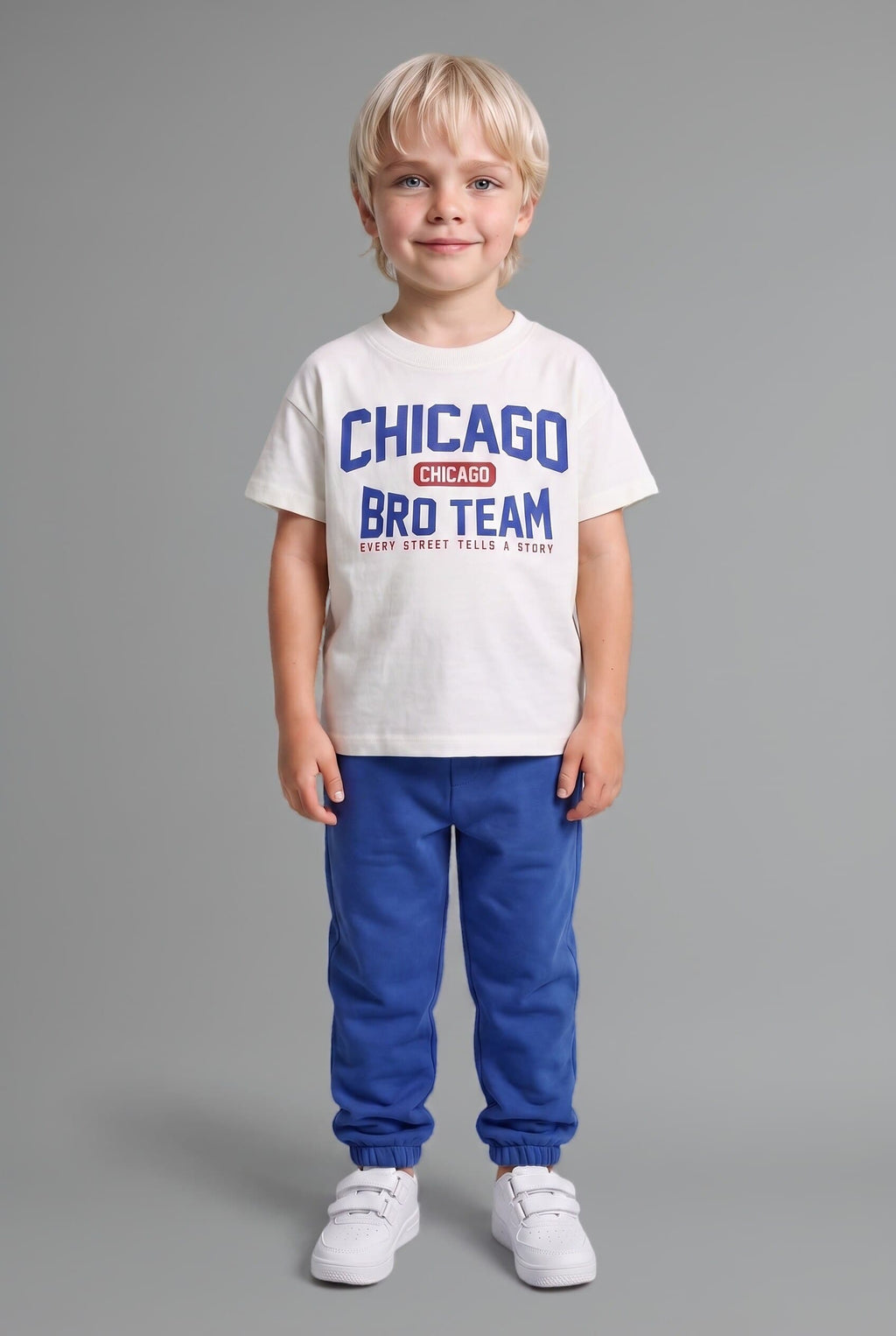 Printed T-Shirt Regular Fit Sweatpants 2 Pcs Boy