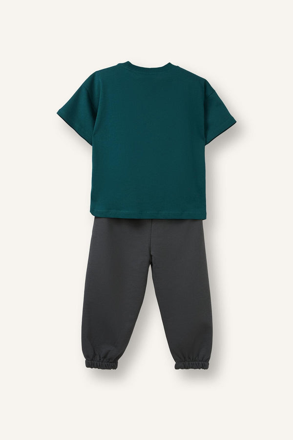 Printed T-Shirt Regular Fit Sweatpants 2 Pcs Boy