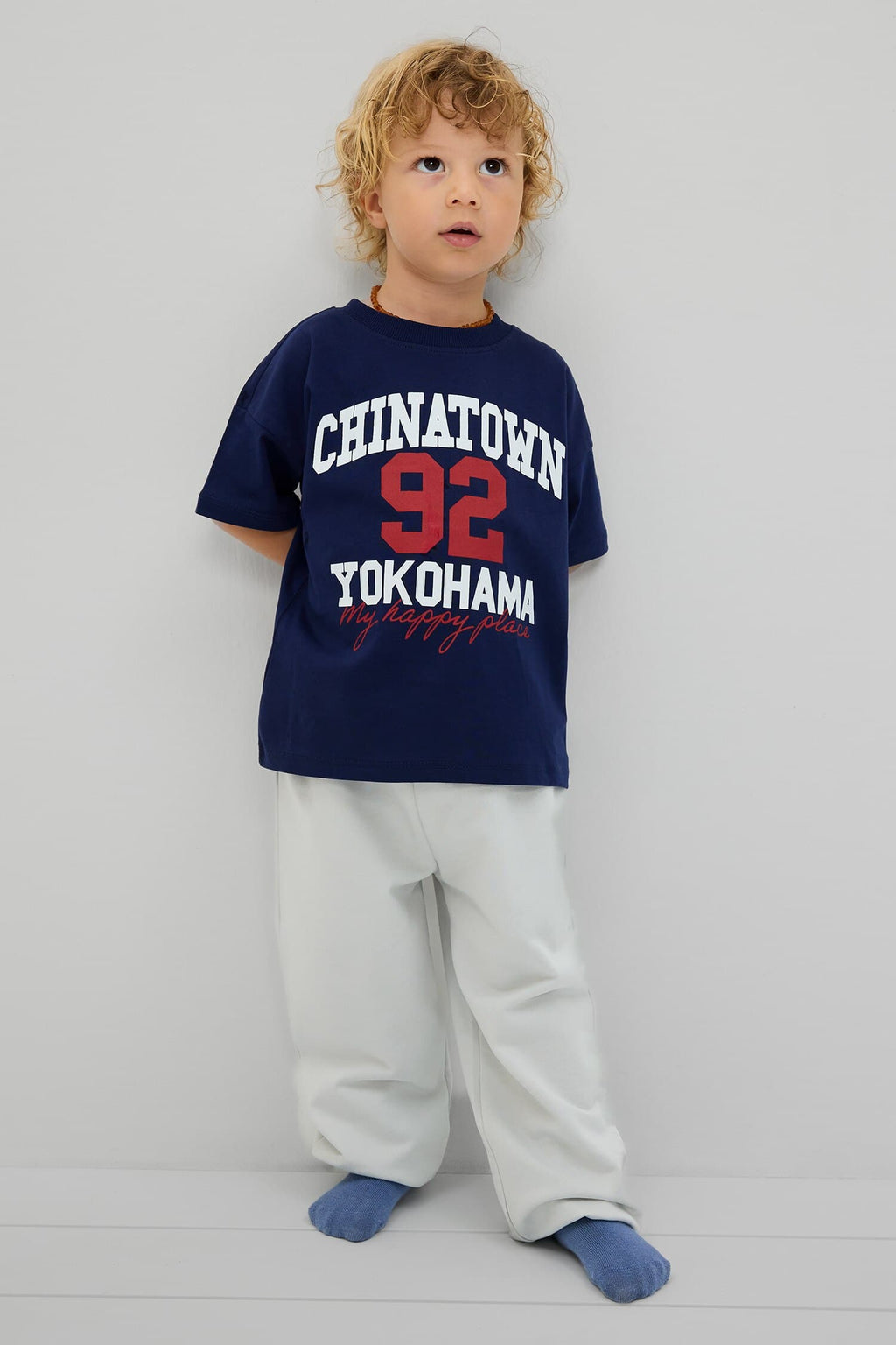 Printed T-Shirt Regular Fit Sweatpants 2 Pcs Boy