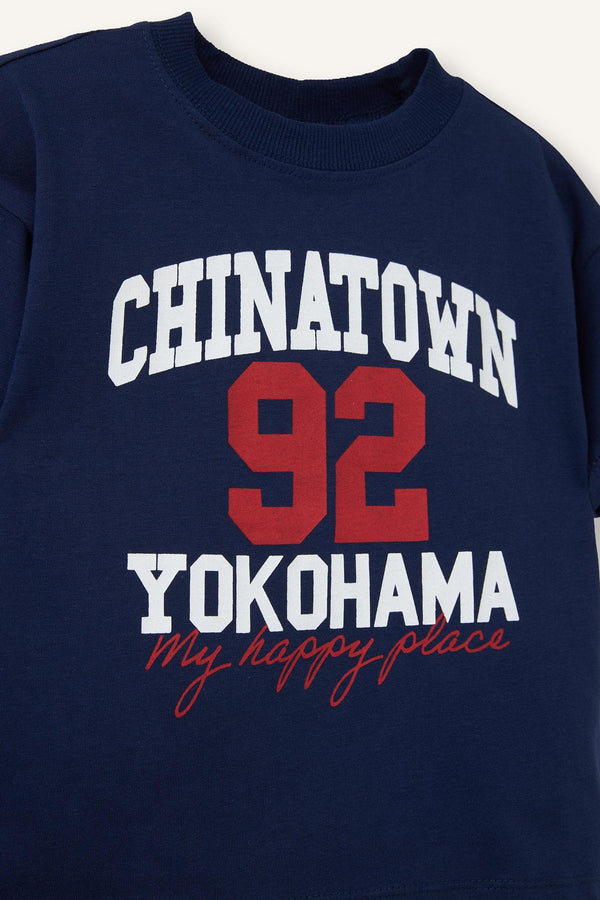 Printed T-Shirt Regular Fit Sweatpants 2 Pcs Boy