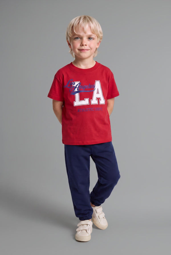 Printed T-Shirt Regular Fit Sweatpants 2 Pcs Boy