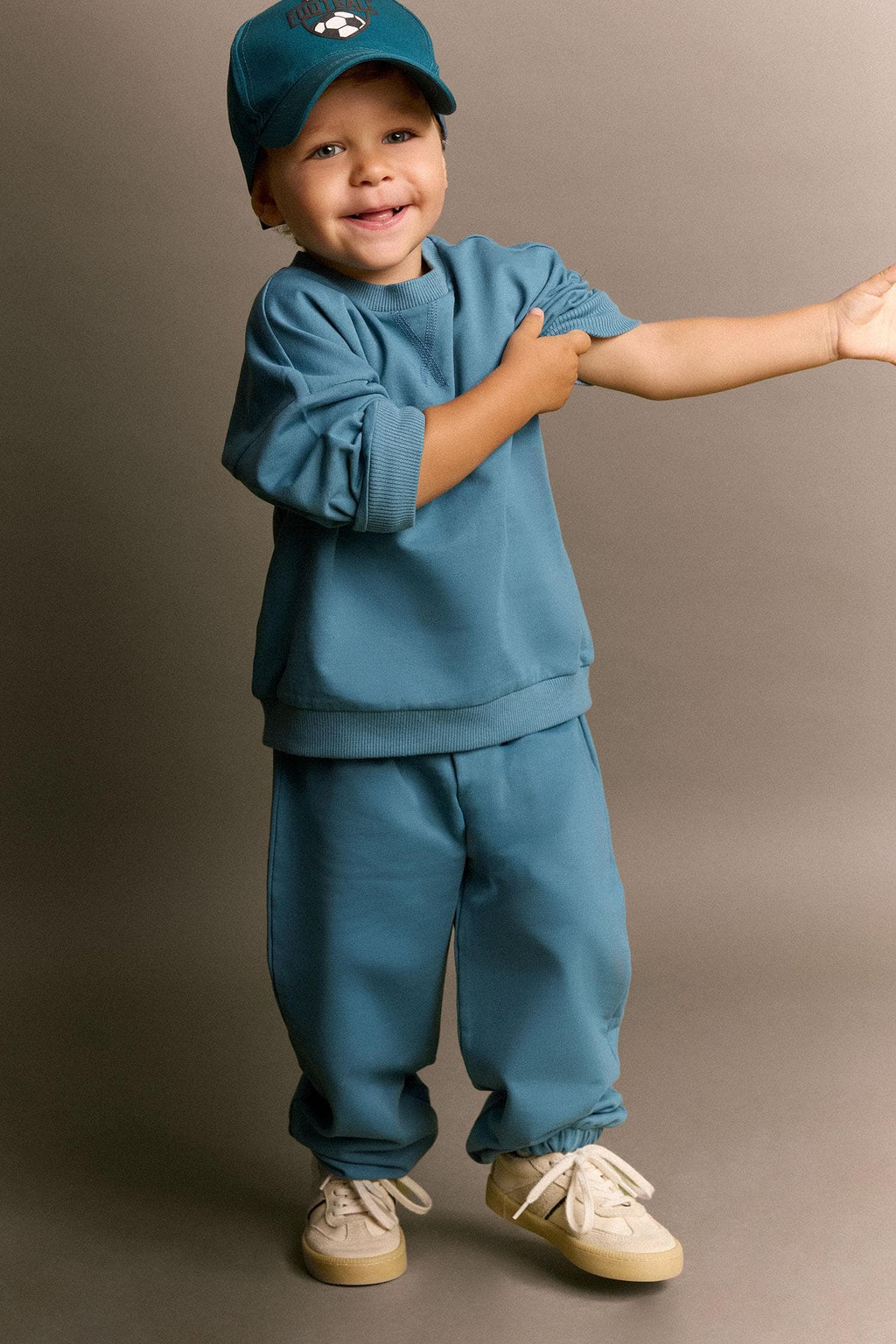 100% Cotton Long Sleeve Sweatshirt Elastic Waisted Tracksuit Bottoms 2 Pcs Set Baby Boy