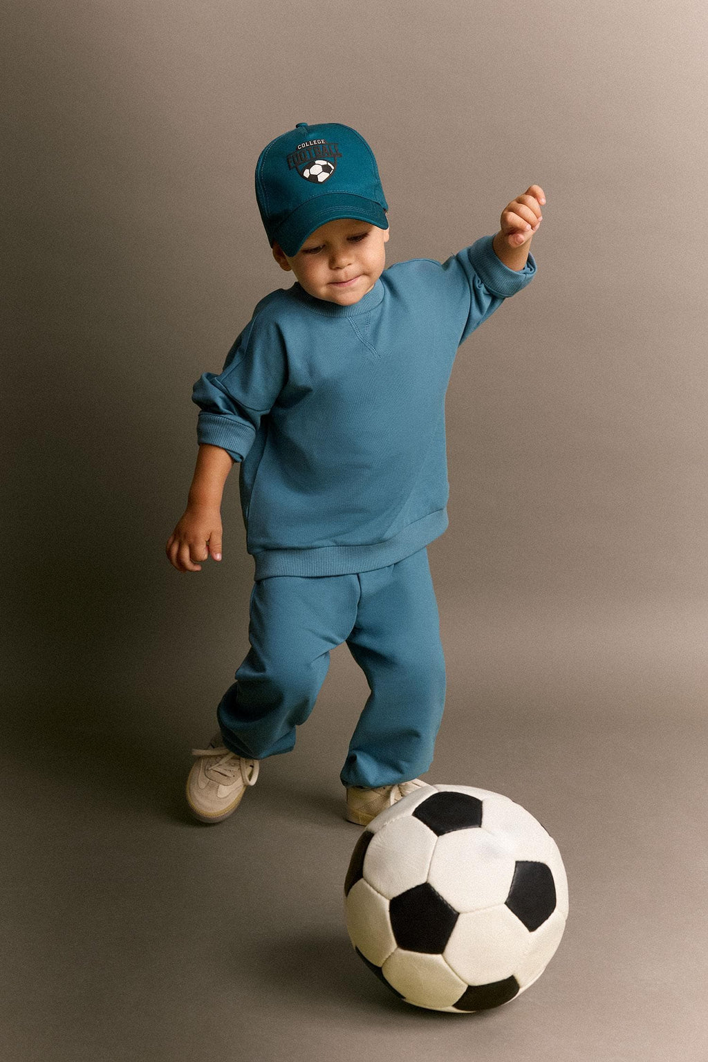 100% Cotton Long Sleeve Sweatshirt Elastic Waisted Tracksuit Bottoms 2 Pcs Set Baby Boy