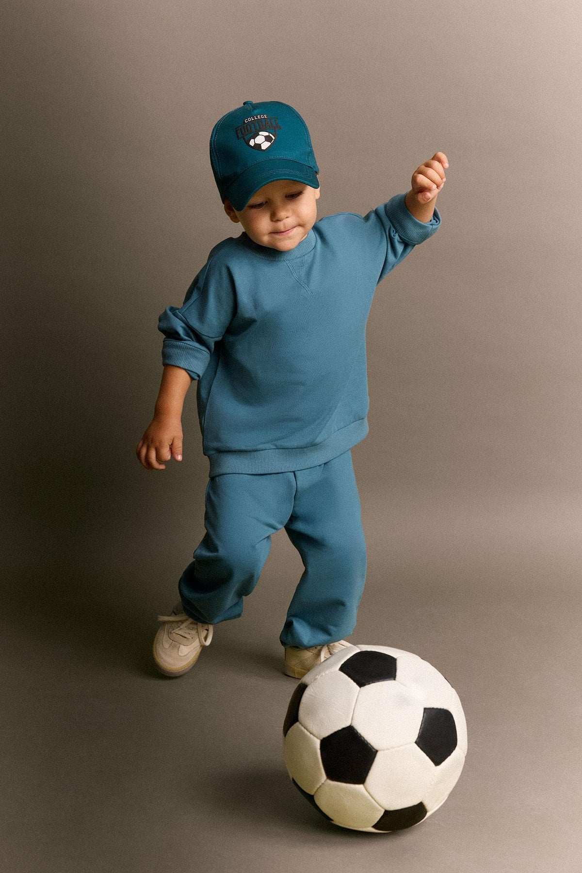 100% Cotton Long Sleeve Sweatshirt Elastic Waisted Tracksuit Bottoms 2 Pcs Set Baby Boy