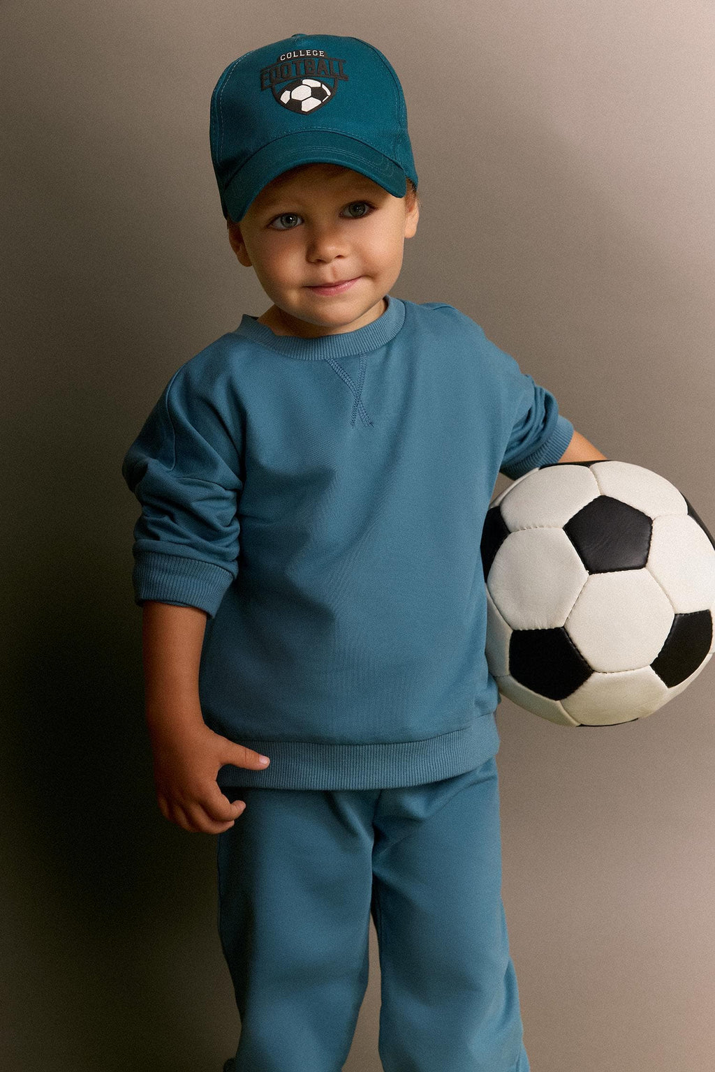 100% Cotton Long Sleeve Sweatshirt Elastic Waisted Tracksuit Bottoms 2 Pcs Set Baby Boy