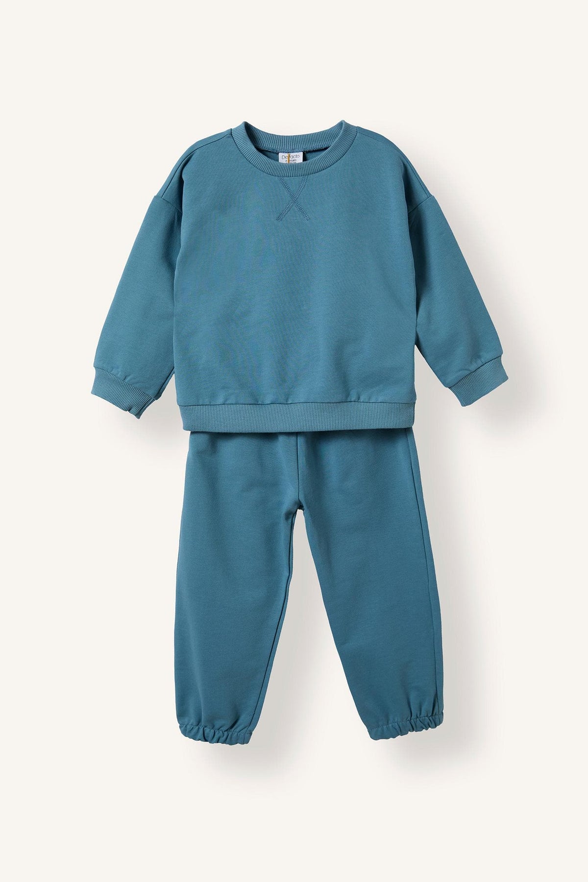 100% Cotton Long Sleeve Sweatshirt Elastic Waisted Tracksuit Bottoms 2 Pcs Set Baby Boy