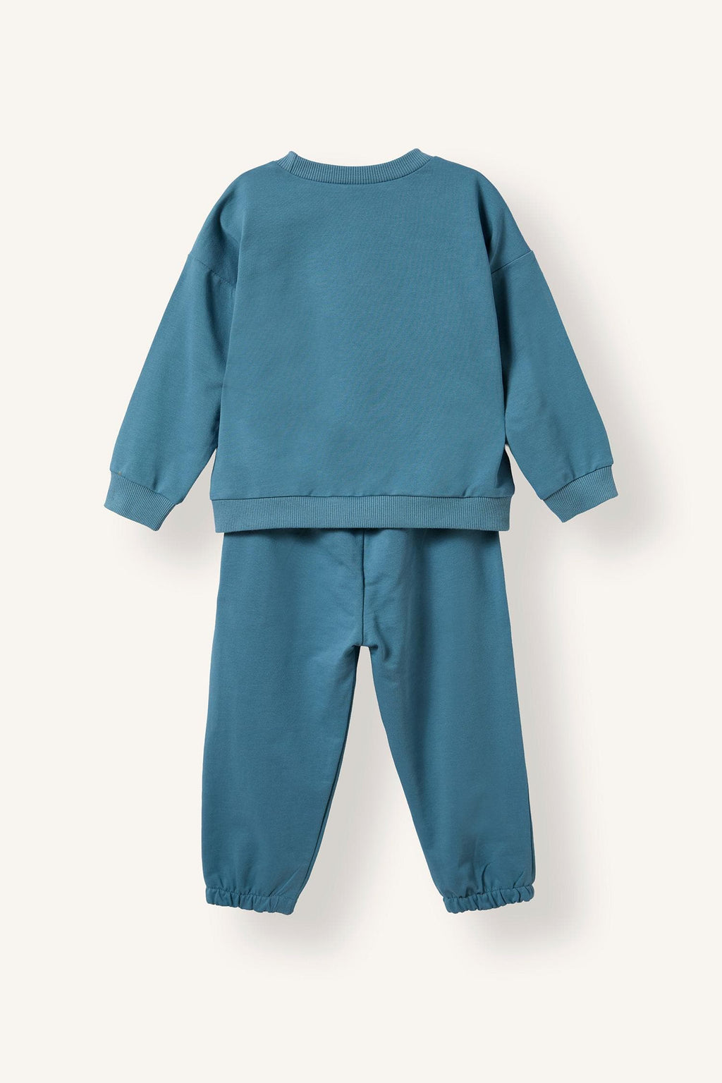 100% Cotton Long Sleeve Sweatshirt Elastic Waisted Tracksuit Bottoms 2 Pcs Set Baby Boy