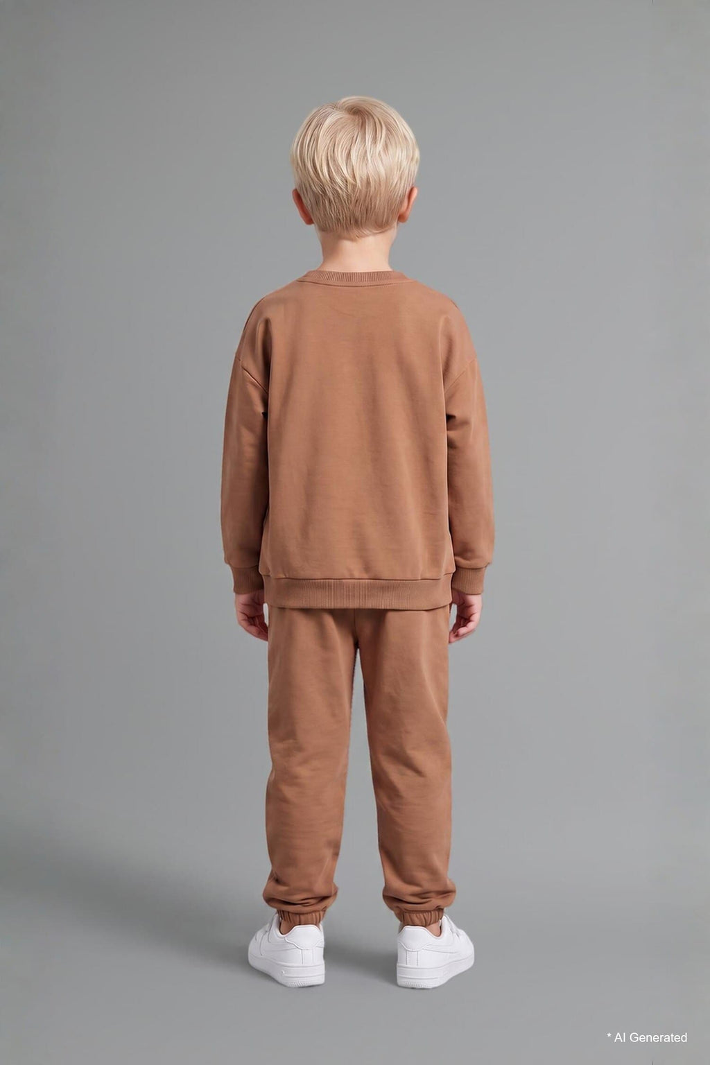 100% Cotton Long Sleeve Sweatshirt Elastic Waisted Tracksuit Bottoms 2 Pcs Set Baby Boy