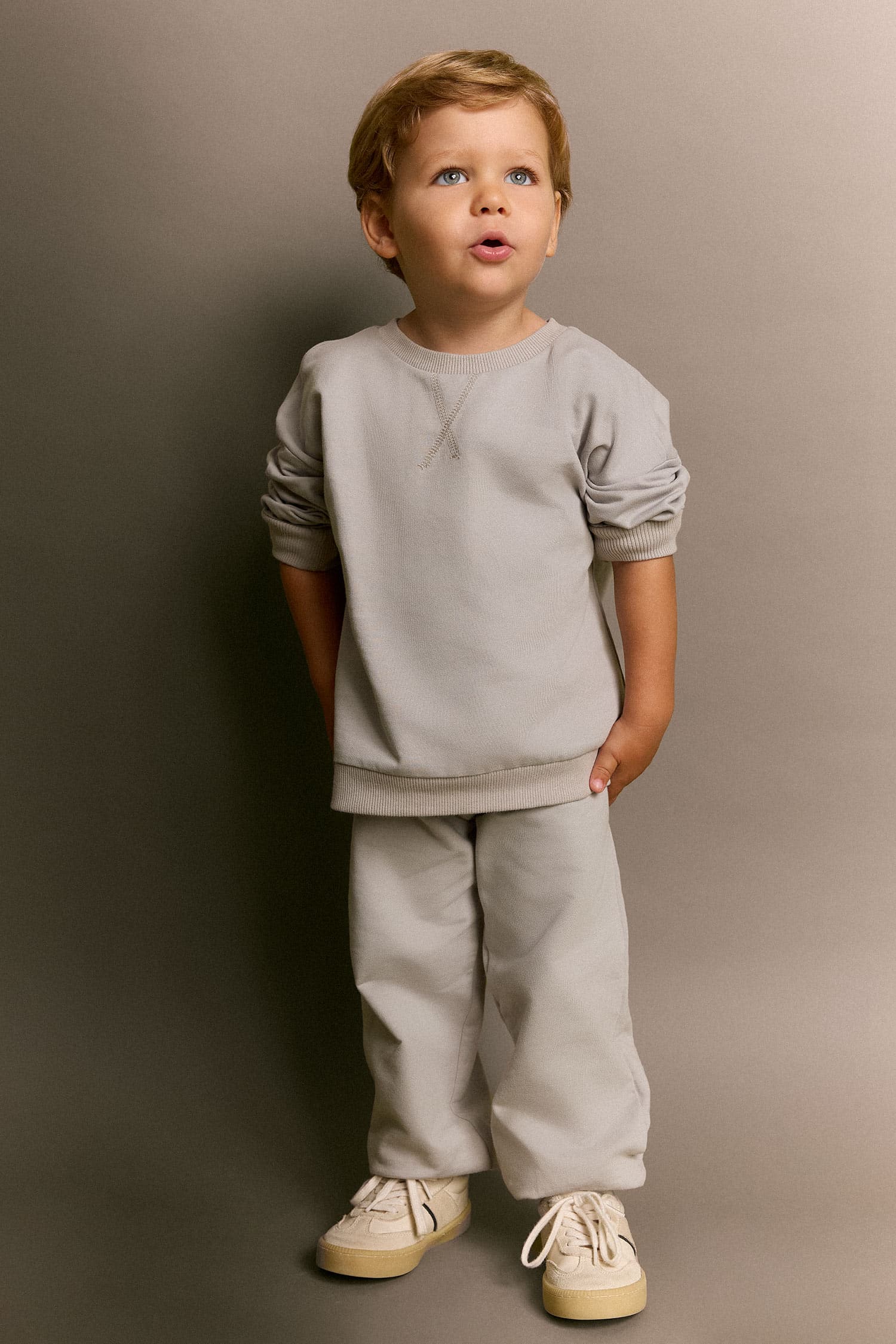 100% Cotton Long Sleeve Sweatshirt Elastic Waisted Tracksuit Bottoms 2 Pcs Set Baby Boy Secondary image