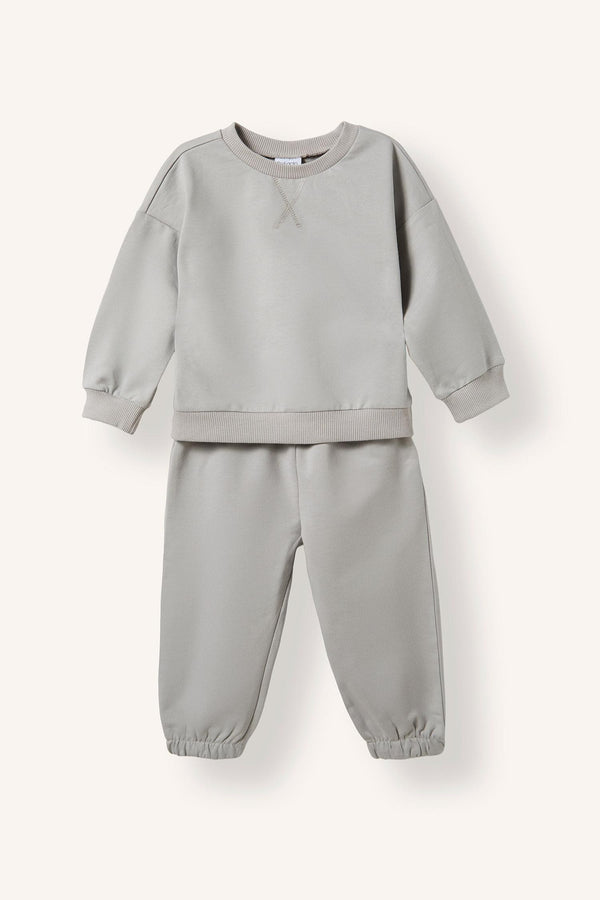 100% Cotton Long Sleeve Sweatshirt Elastic Waisted Tracksuit Bottoms 2 Pcs Set Baby Boy