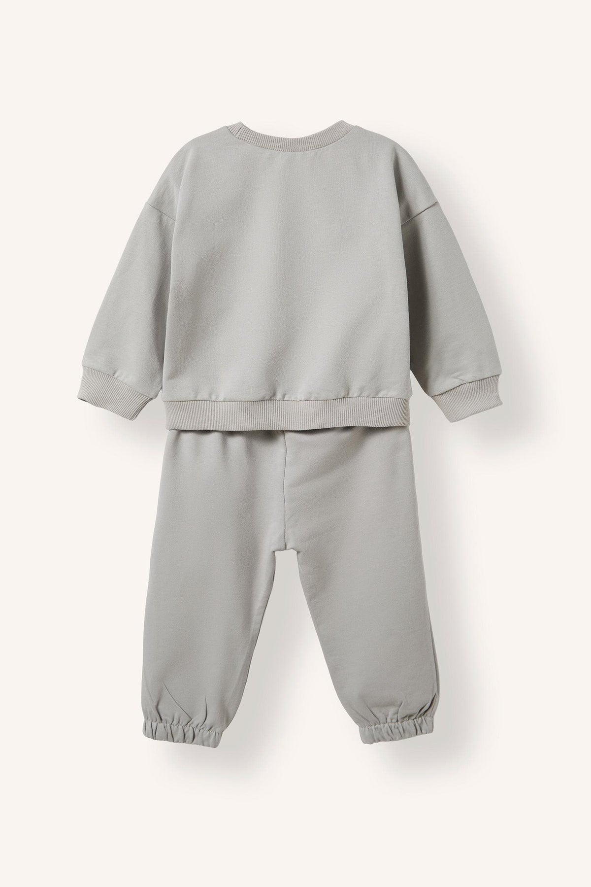 100% Cotton Long Sleeve Sweatshirt Elastic Waisted Tracksuit Bottoms 2 Pcs Set Baby Boy