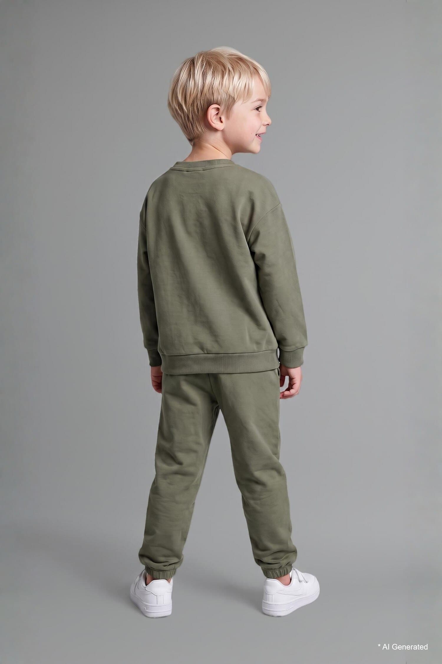 100% Cotton Long Sleeve Sweatshirt Elastic Waisted Tracksuit Bottoms 2 Pcs Set Baby Boy Secondary image
