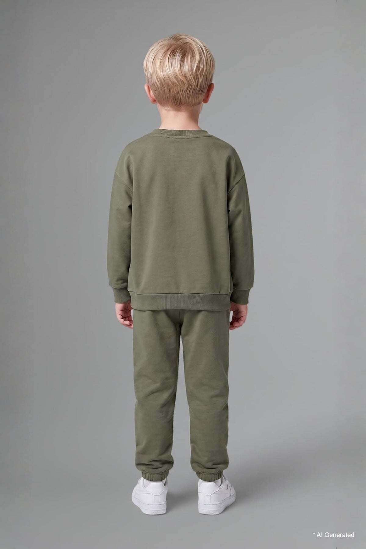 100% Cotton Long Sleeve Sweatshirt Elastic Waisted Tracksuit Bottoms 2 Pcs Set Baby Boy