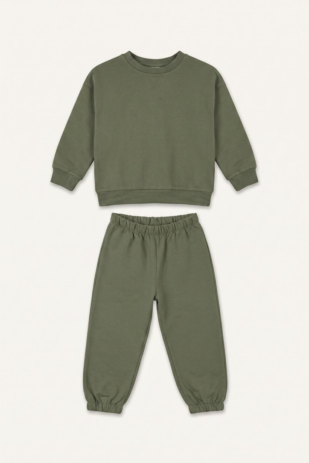 100% Cotton Long Sleeve Sweatshirt Elastic Waisted Tracksuit Bottoms 2 Pcs Set Baby Boy