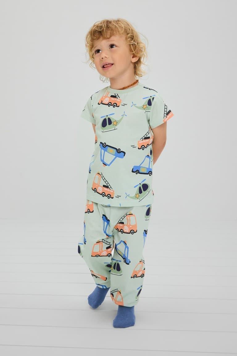 2-Piece Pajamas Mint Green Set Baby Boy