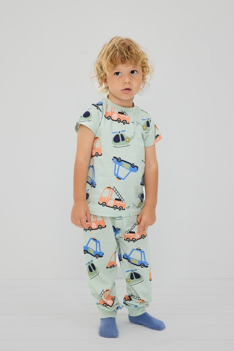 2-Piece Pajamas Mint Green Set Baby Boy