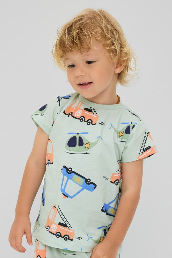 2-Piece Pajamas Mint Green Set Baby Boy