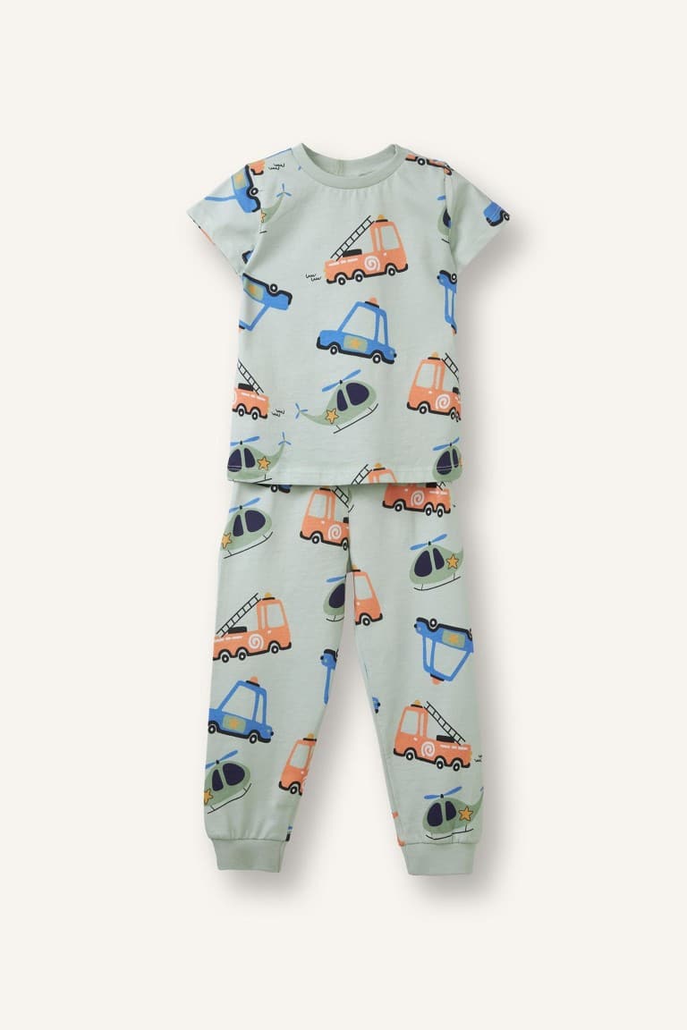 2-Piece Pajamas Mint Green Set Baby Boy