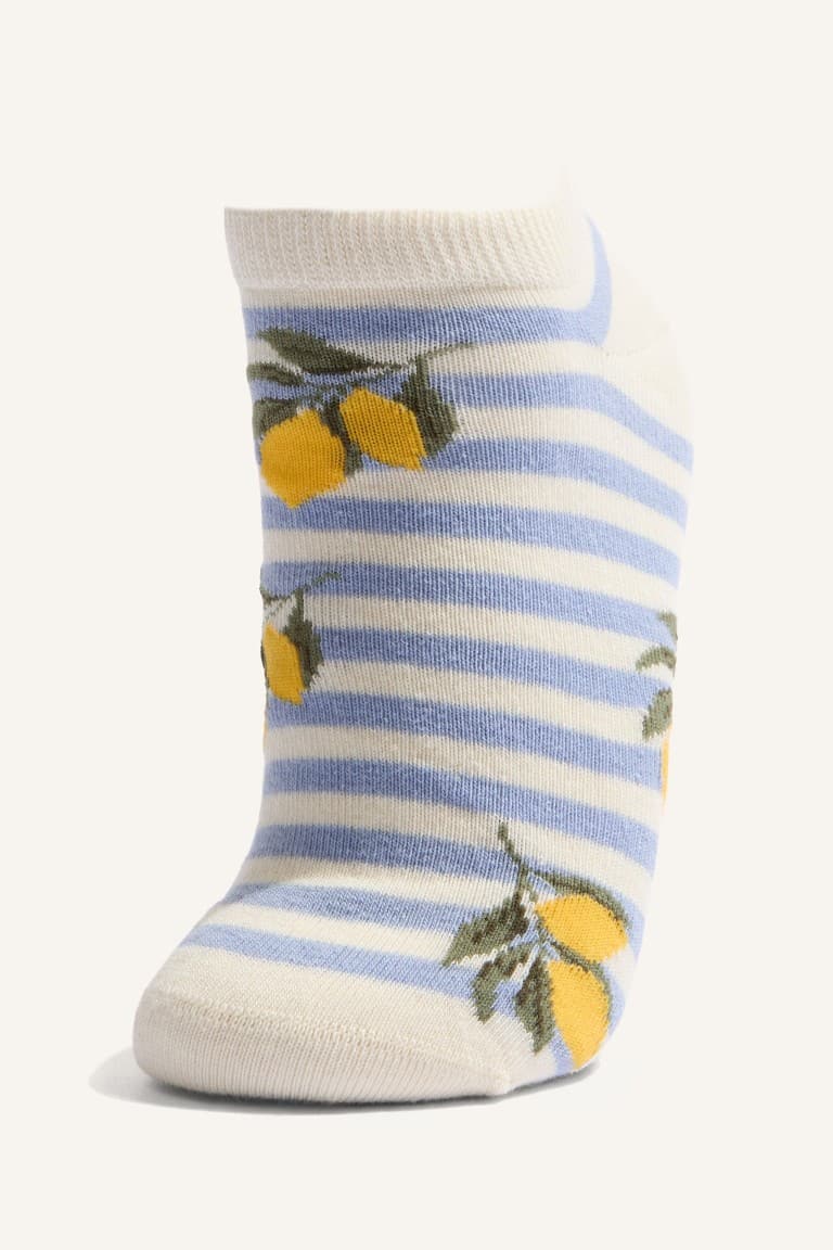 Women Fruit Printed Seamless 5 Pack Cotton Booties Socks Secondary image