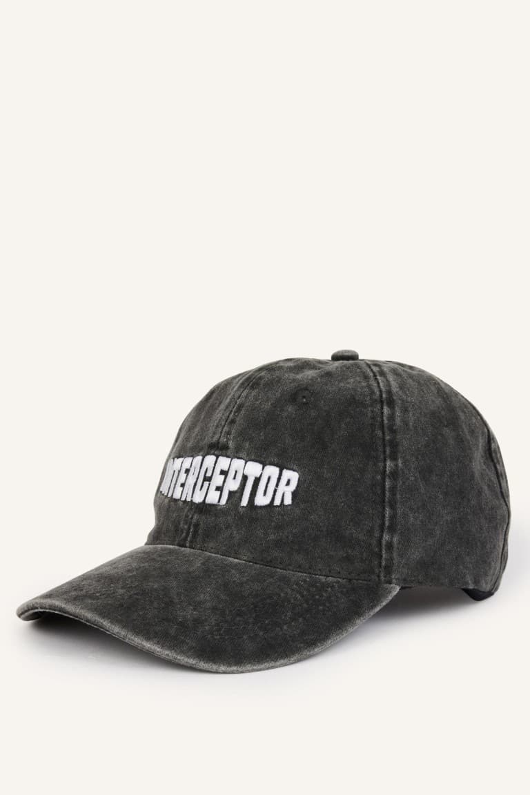 Mens Embroidered Cotton Cap Black Hat