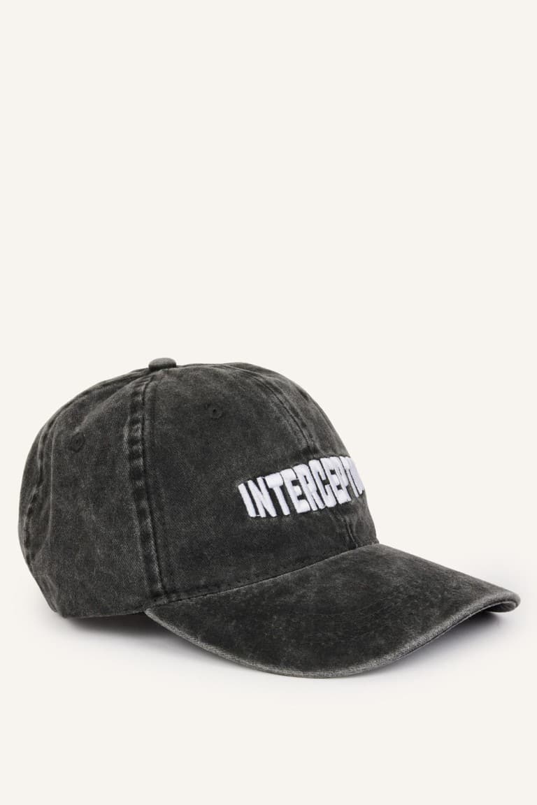 Mens Embroidered Cotton Cap Black Hat