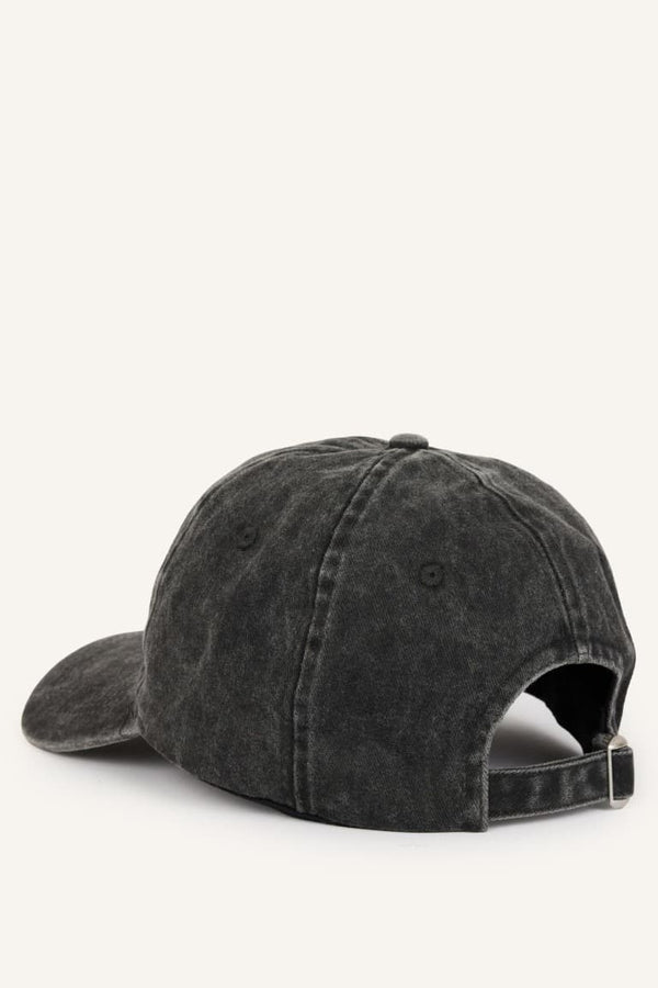 Mens Embroidered Cotton Cap Black Hat