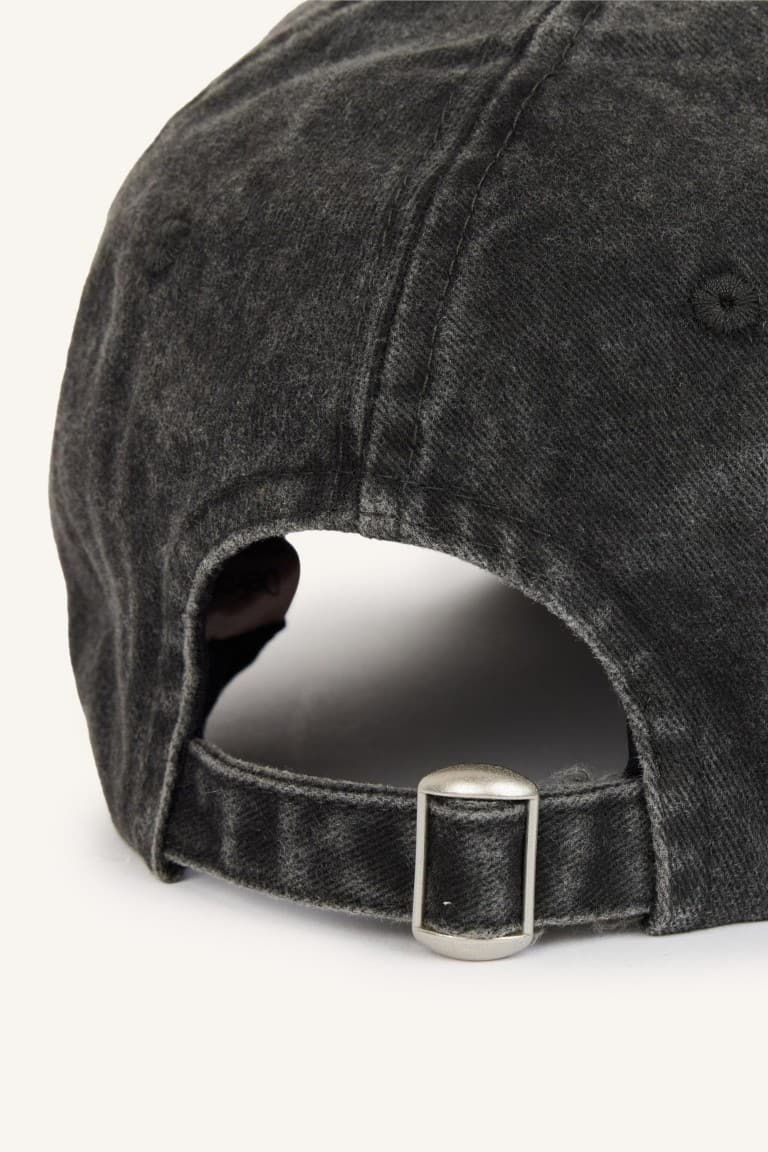 Mens Embroidered Cotton Cap Black Hat