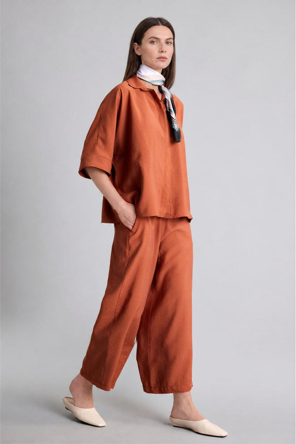 Regular Fit Standard Leg Modal Orange Trousers