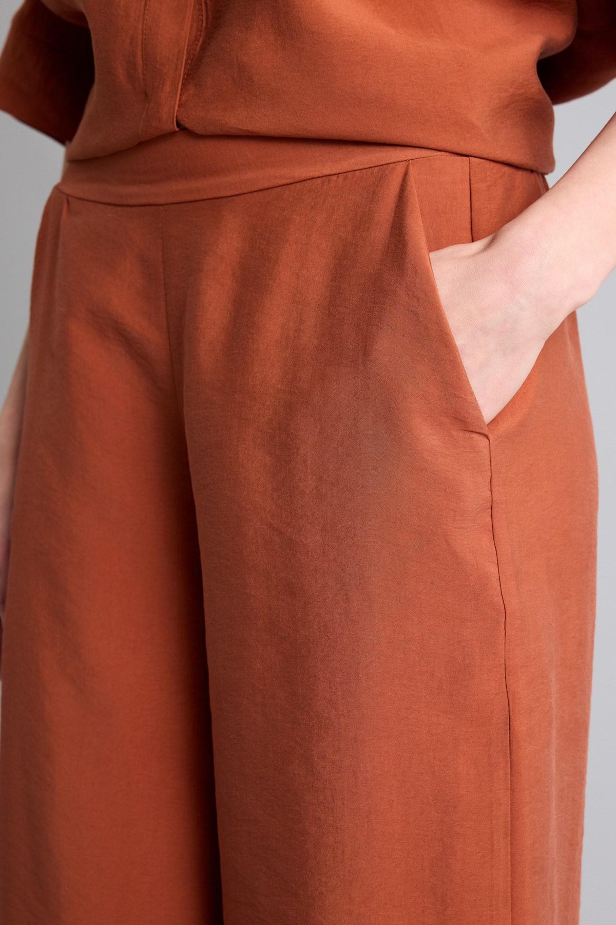 Regular Fit Standard Leg Modal Orange Trousers