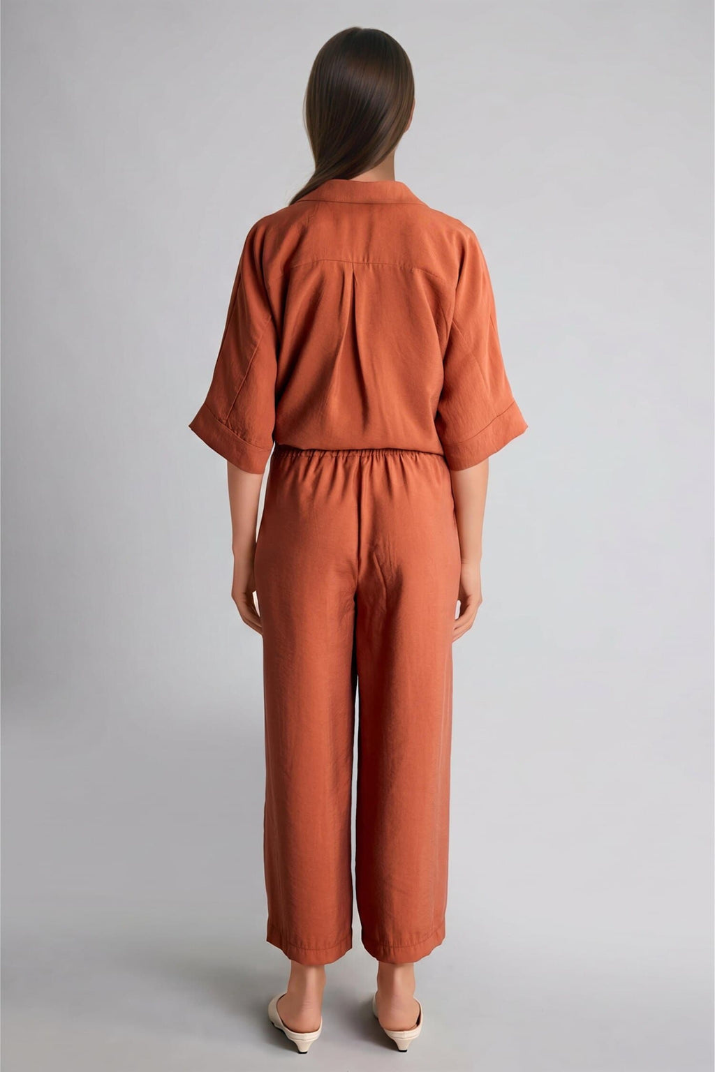 Regular Fit Standard Leg Modal Orange Trousers