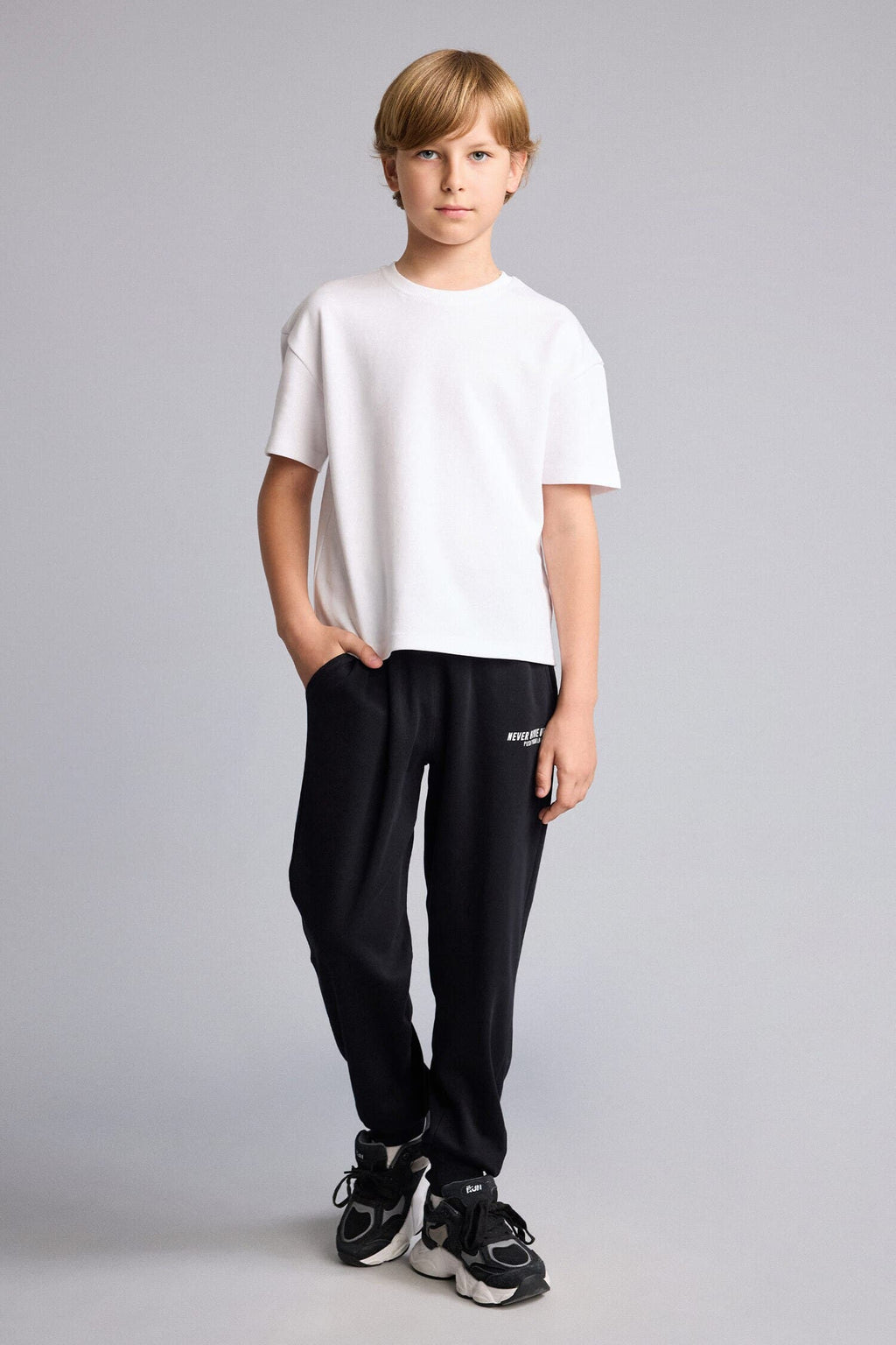 100% Cotton Printed Overless Anthracite Trousers Boy