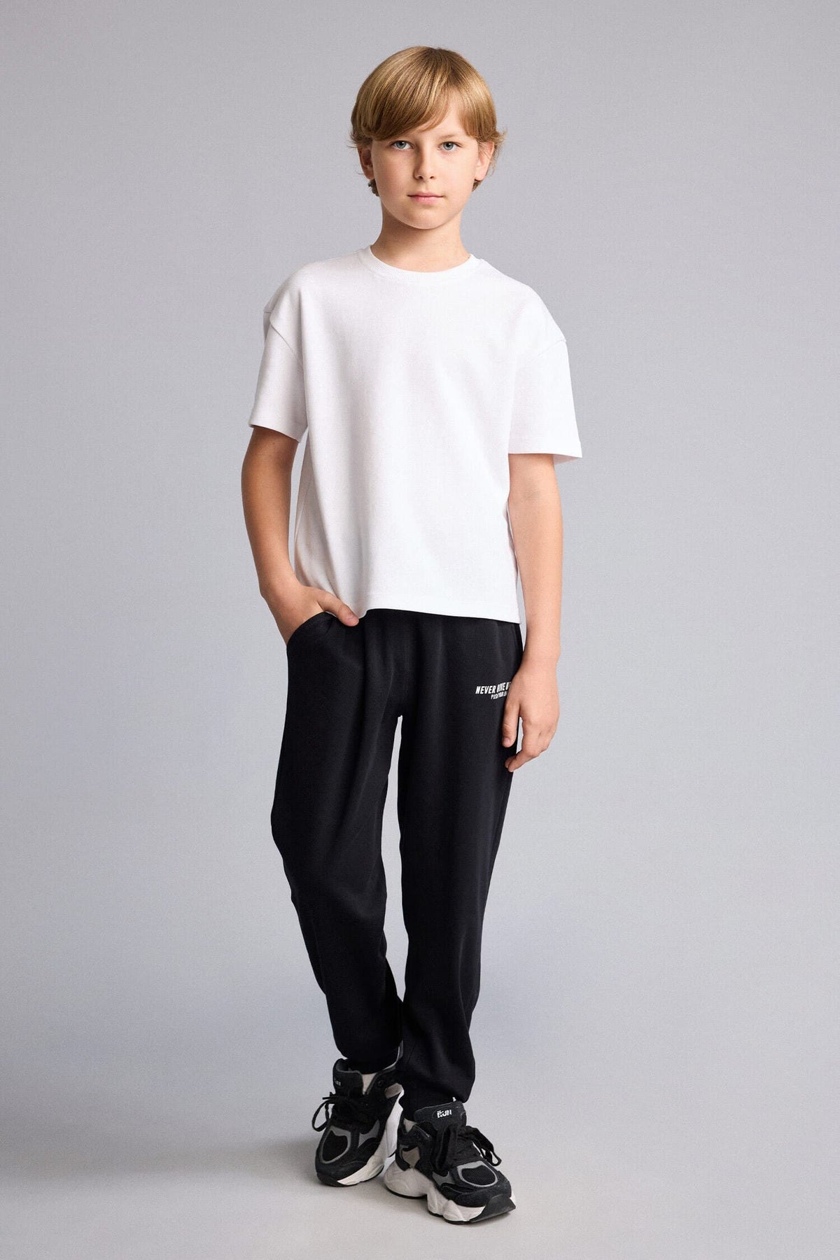 100% Cotton Printed Overless Anthracite Trousers Boy