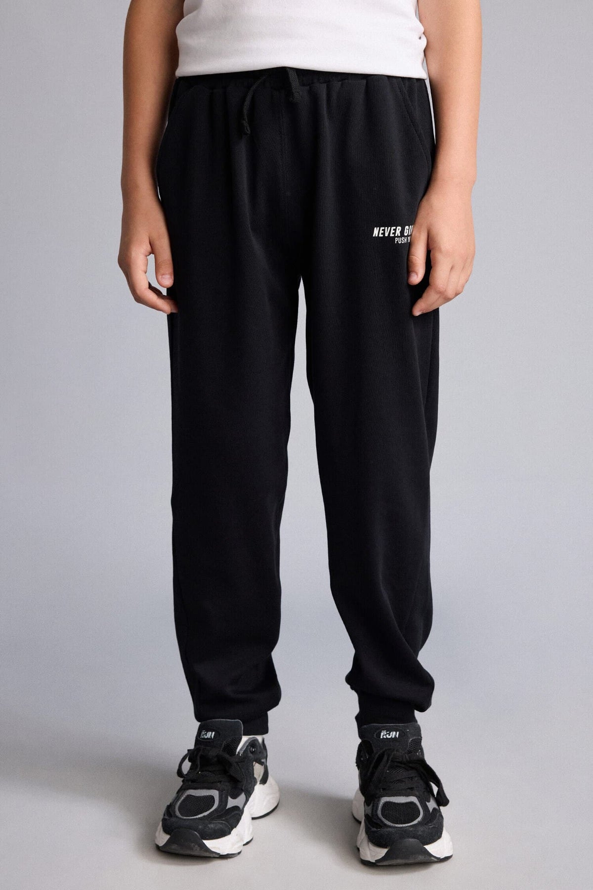 100% Cotton Printed Overless Anthracite Trousers Boy