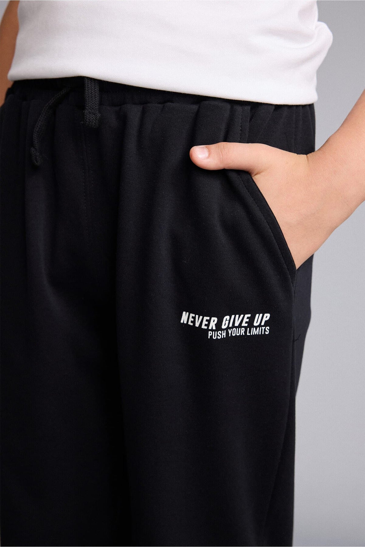 100% Cotton Printed Overless Anthracite Trousers Boy