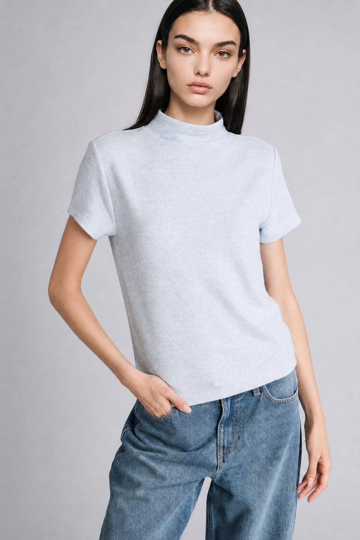 Regular Fit Half Turtleneck Short Sleeve T-Shirt Main image