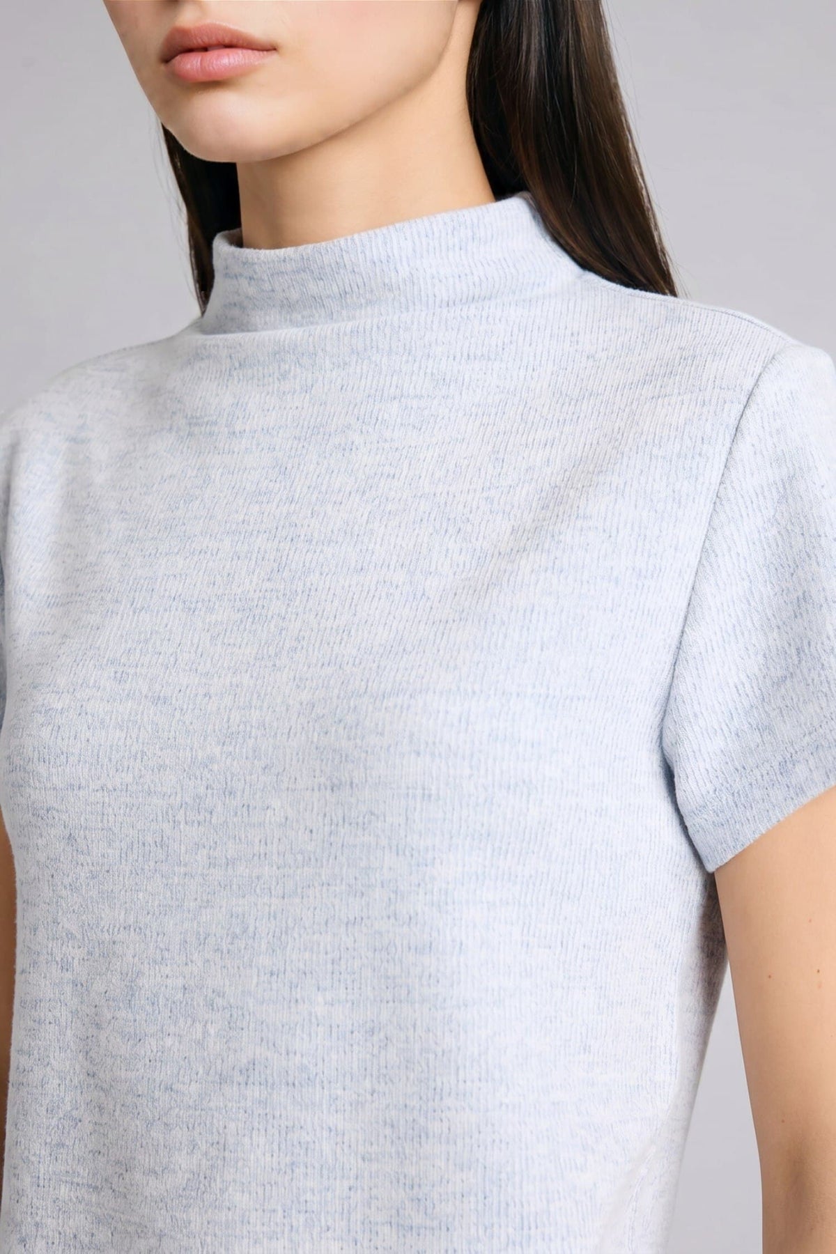 Regular Fit Half Turtleneck Short Sleeve T-Shirt