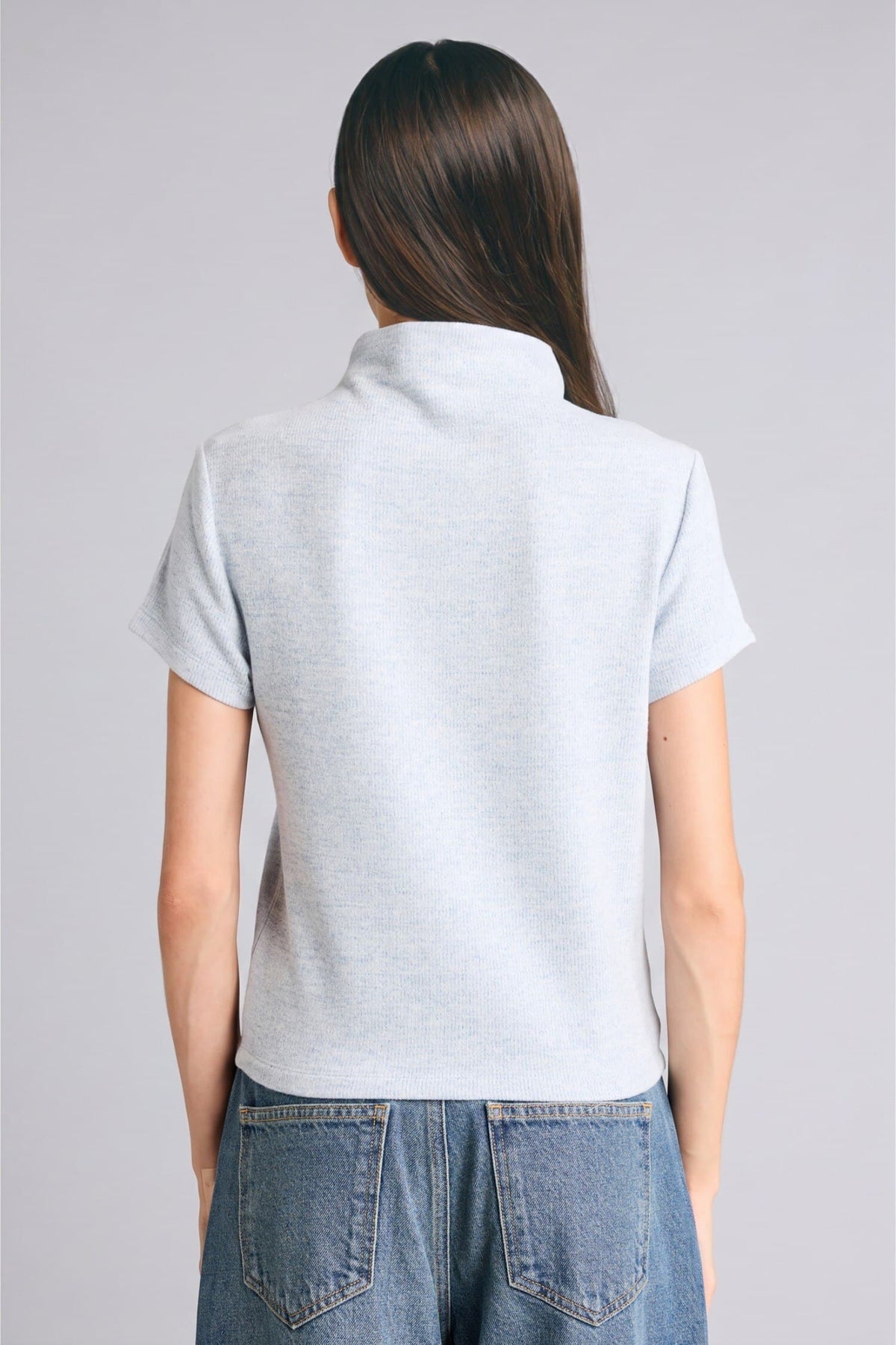 Regular Fit Half Turtleneck Short Sleeve T-Shirt