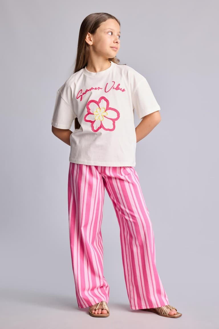 Wide Leg Striped Pants Girl Secondary image