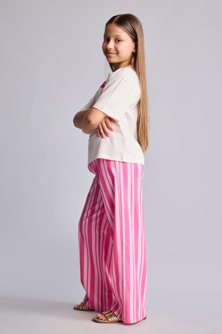 Wide Leg Striped Pants Girl