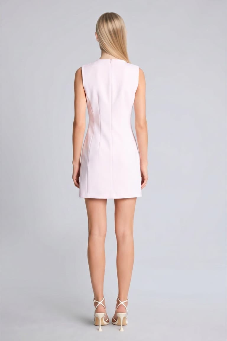 Crew Neck Sleeveless Ecru Wedding Dress