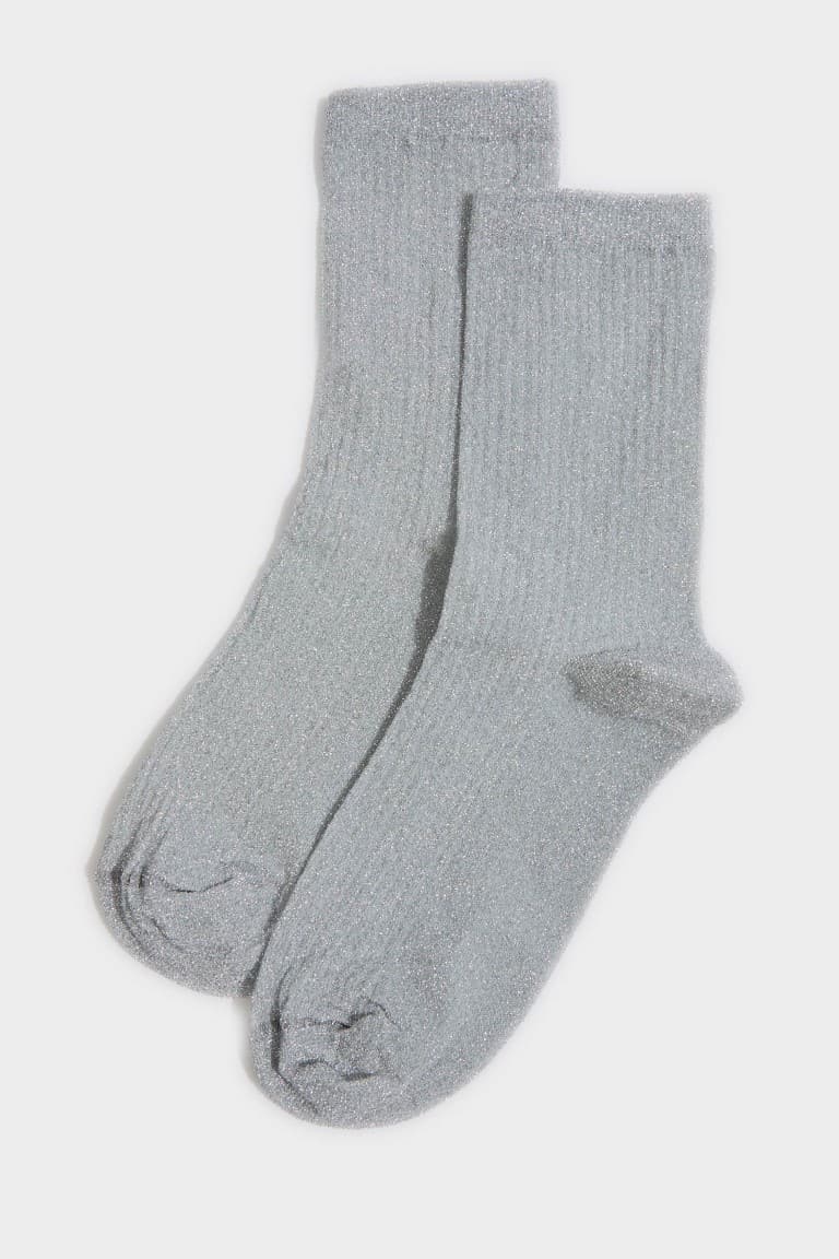Women Glitter 2-Pack Cotton Long Socks