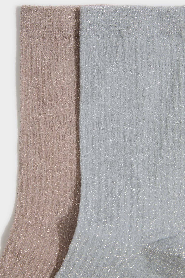 Women Glitter 2-Pack Cotton Long Socks