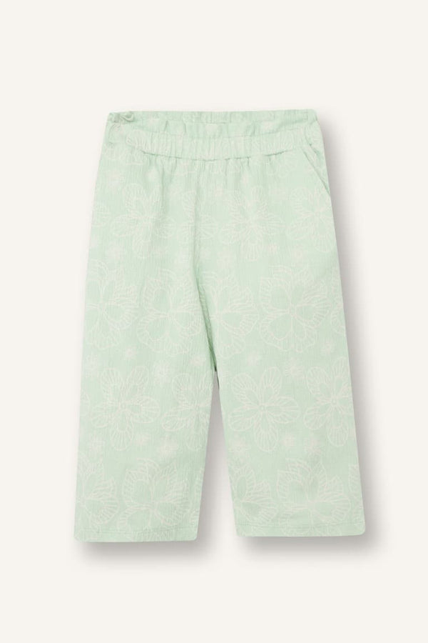 Paperbag Floral Crinkle Fabric Pants Baby Girl
