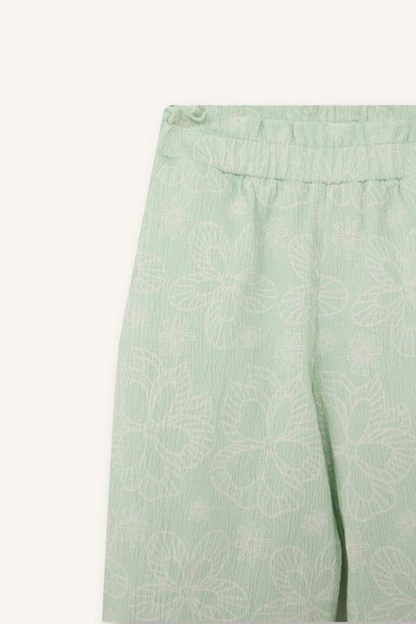 Paperbag Floral Crinkle Fabric Pants Baby Girl