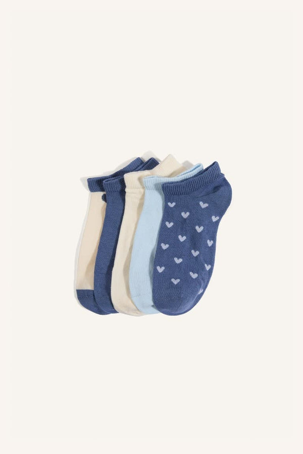 5 Pack Cotton Booties Socks Girl