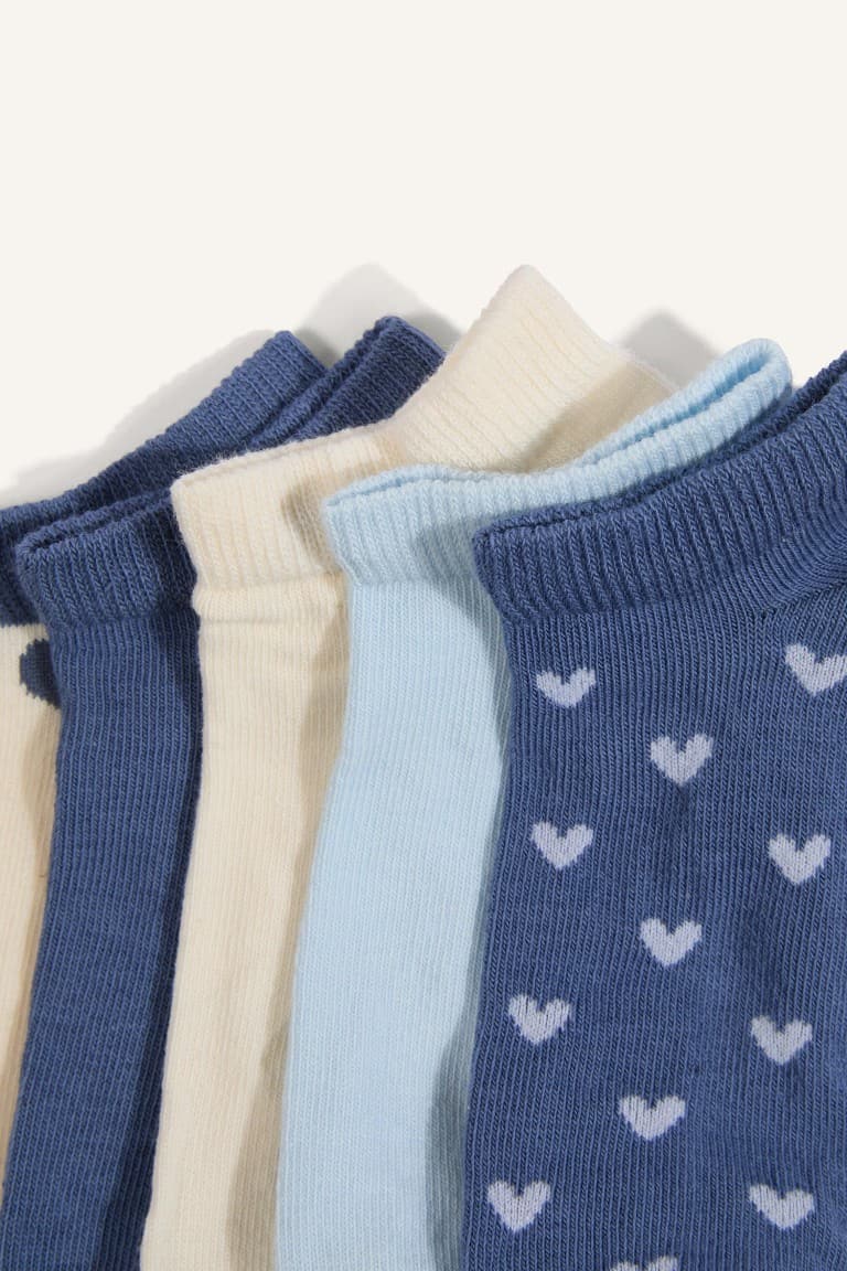 5 Pack Cotton Booties Socks Girl