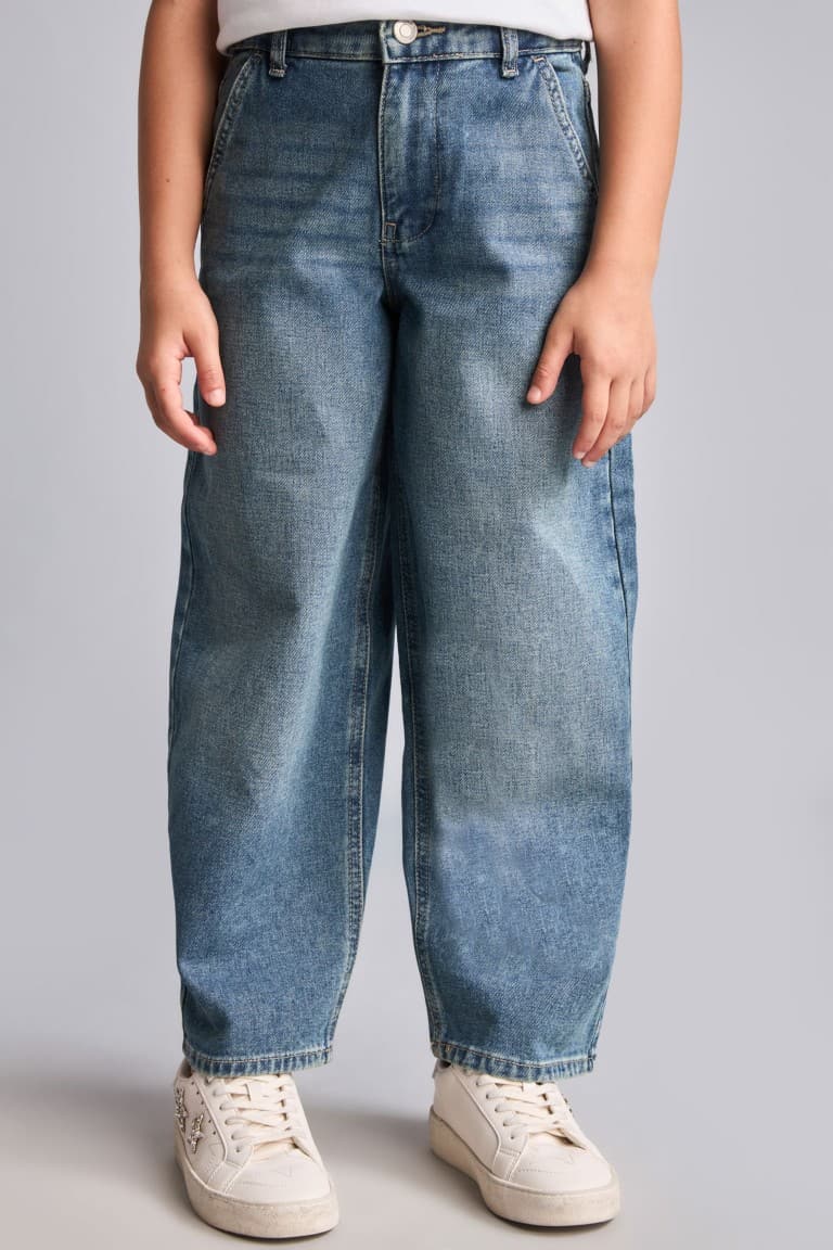 100% Cotton Baggy Fit Jeans Light Blue Pants Girls