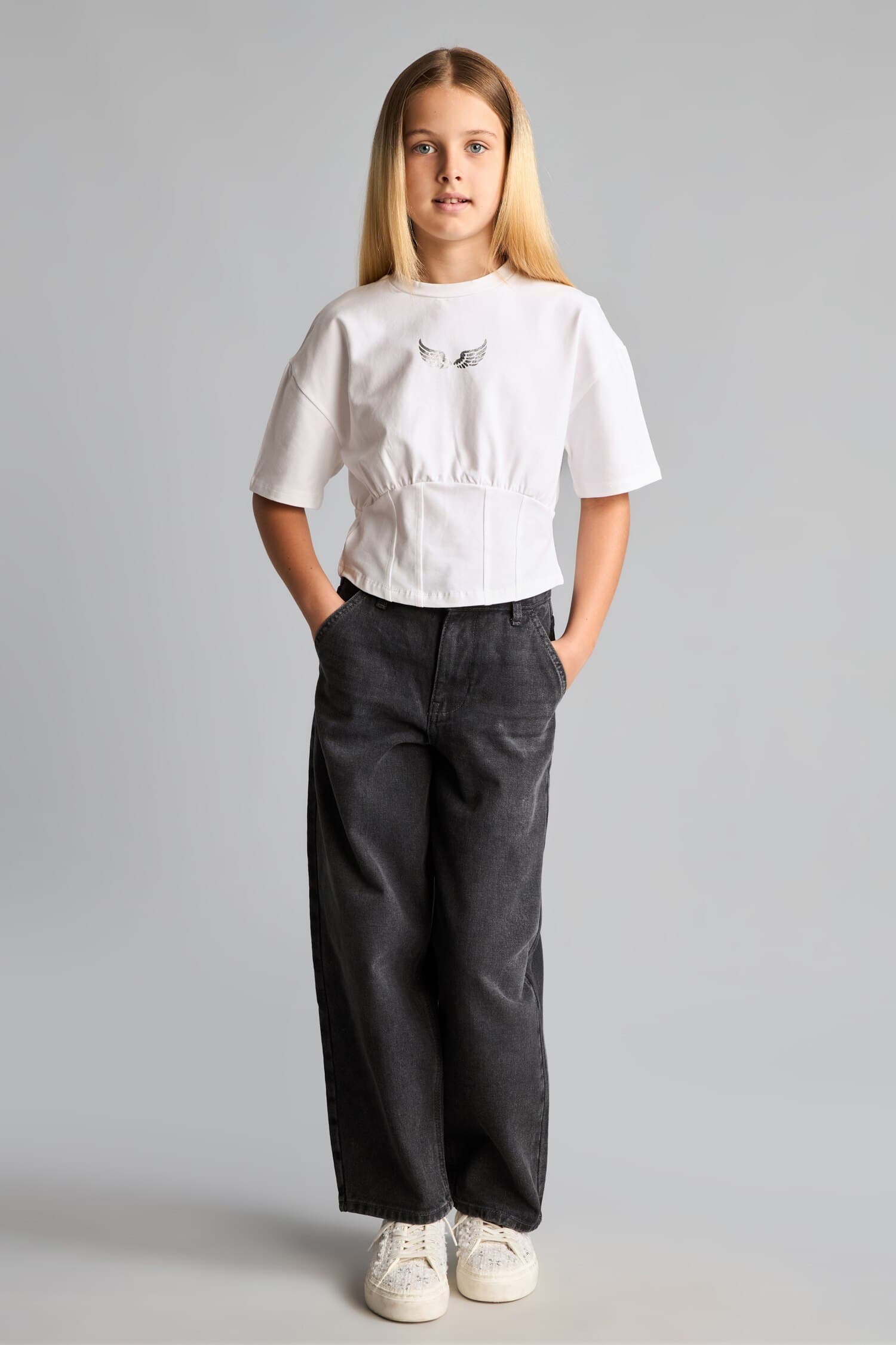 100% Cotton Baggy Fit Jeans Girls Secondary image
