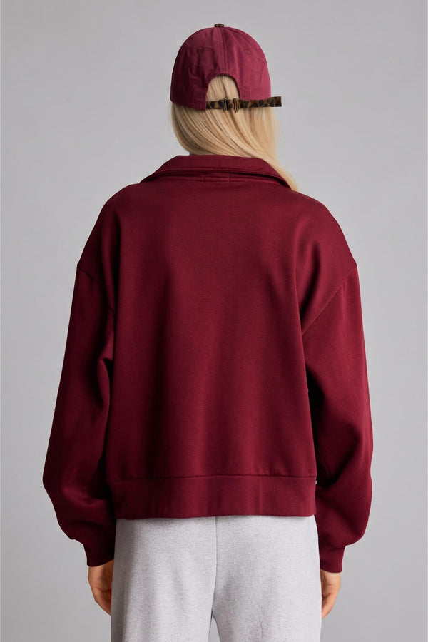 Relax Fit Half Turtleneck Printed Thick Sweatshirt Fabric Cardigan